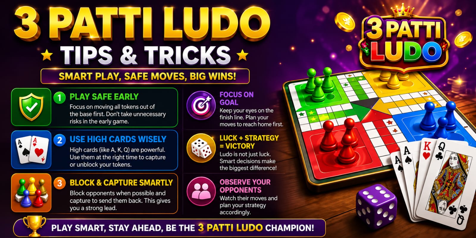3 Patti Ludo gameplay tips guide